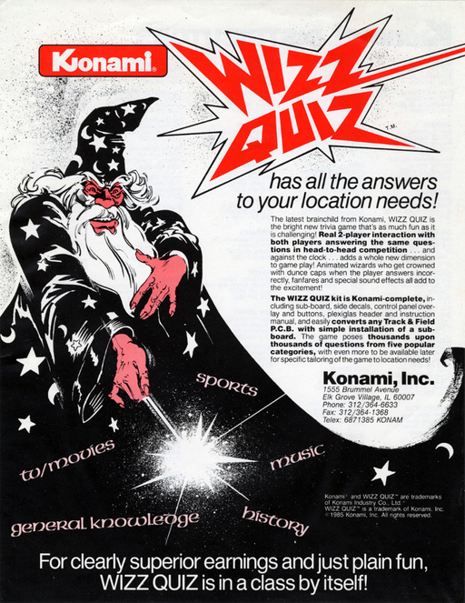 Wizz Quiz (version 4) Arcade Game Cover